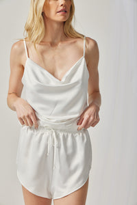 Cowl neck top with shorts- Pajama set