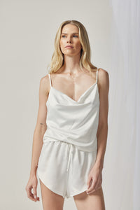 Cowl neck top with shorts- Pajama set