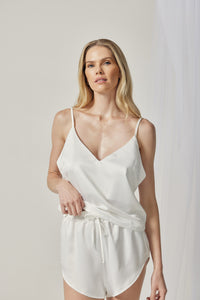 V-neck top with shorts- Pajama set